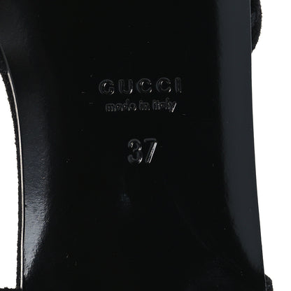 Gucci Suede Mesh Crystal GG Monogram Slingback Ballet Flats 39.5 Black 39 Black 8 of 9