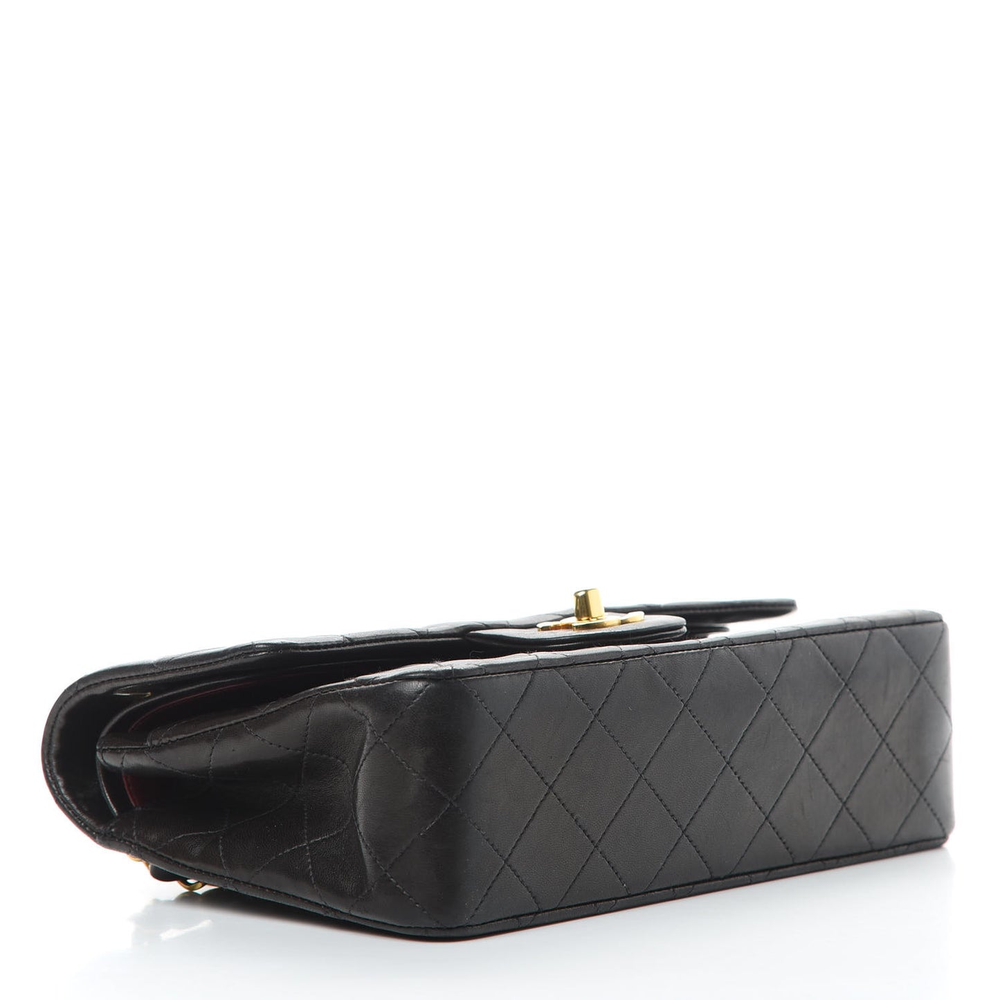 Lambskin Quilted Small Double Flap Black