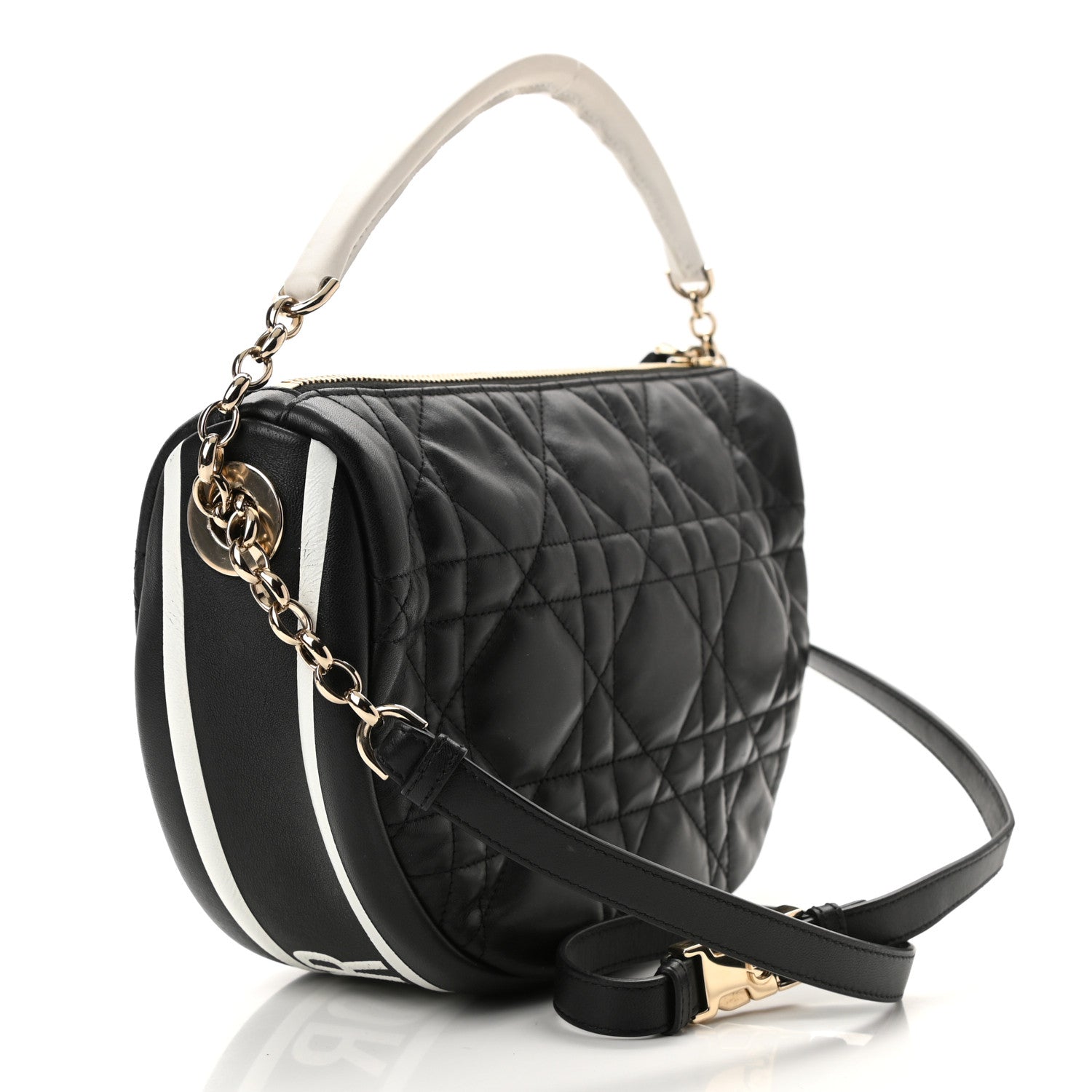 Christian Dior Lambskin Cannage Medium Dior Vibe Hobo Bag Black 4 of 12