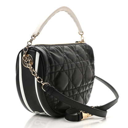 Christian Dior Lambskin Cannage Medium Dior Vibe Hobo Bag Black 4 of 12