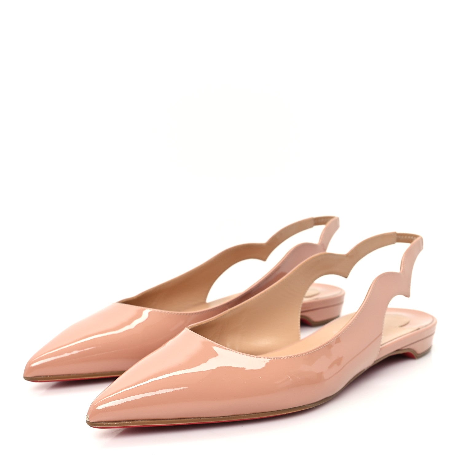 Christian Louboutin Patent Hot Chickita Slingback Flats 38.5 Nude 4 of 8