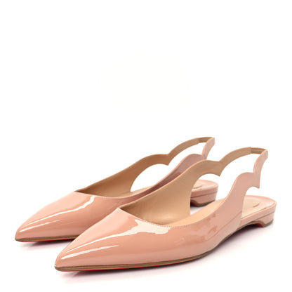 Christian Louboutin Patent Hot Chickita Slingback Flats 38.5 Nude 4 of 8