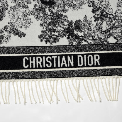 Christian Dior Wool Toile de Jouy Throw Black 3 of 4