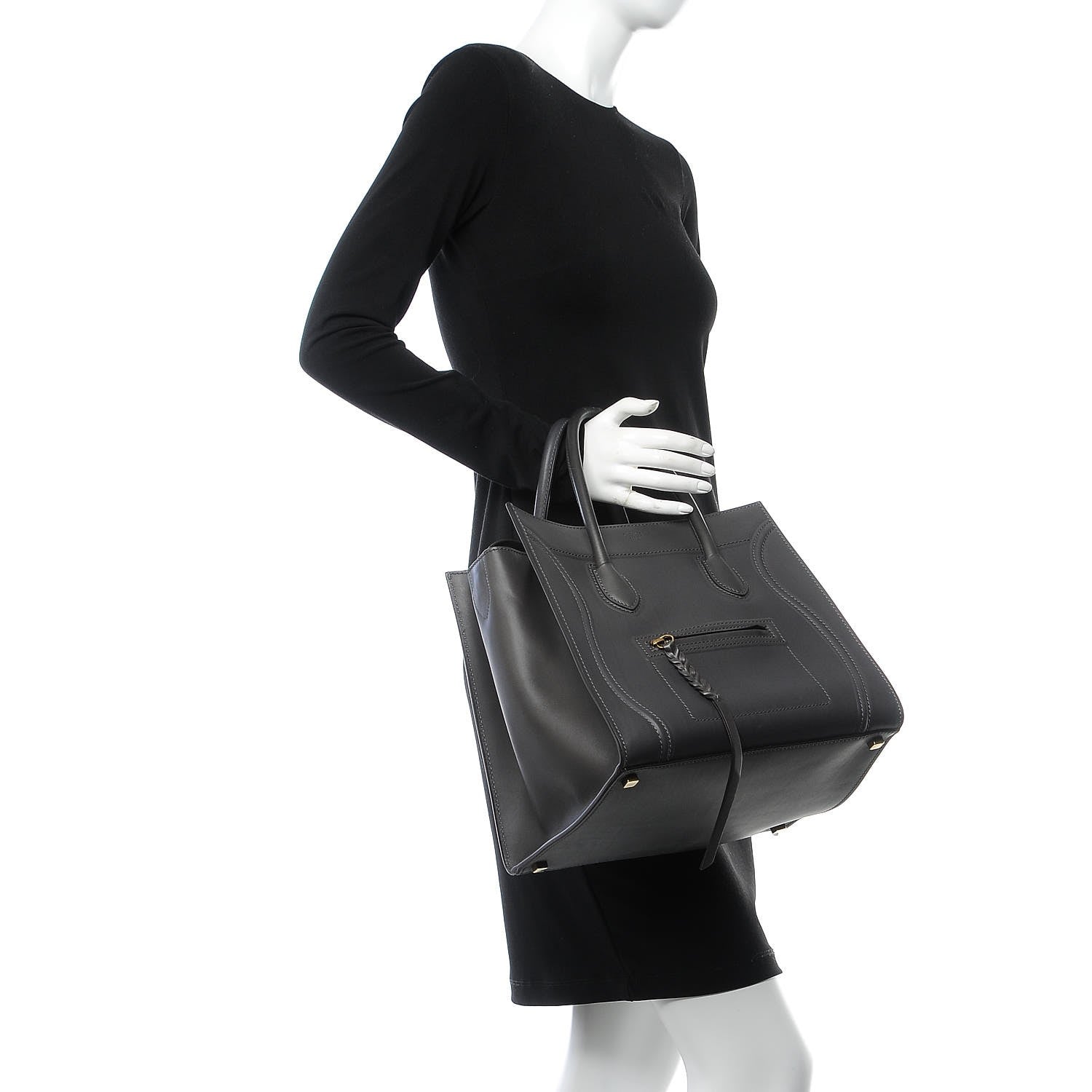 Celine Natural Calfskin Medium Phantom Luggage Grey 2 of 12