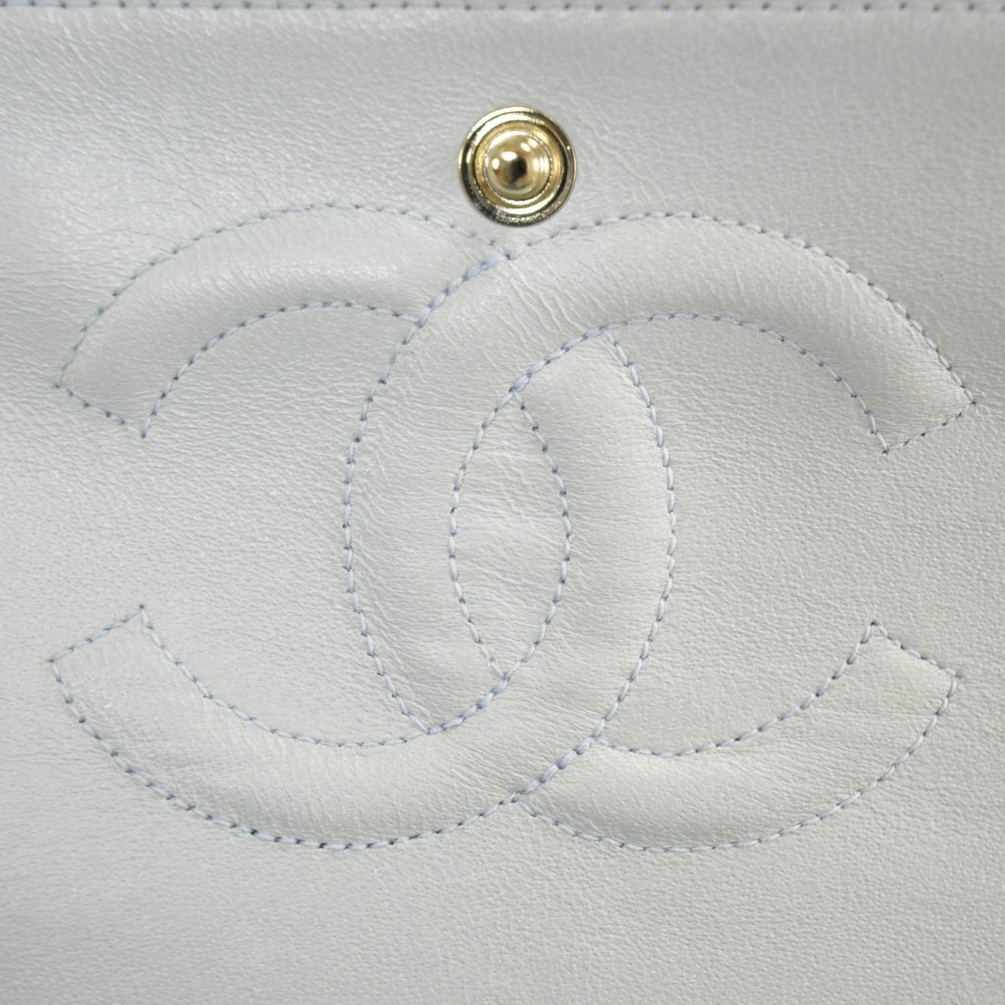 Caviar Medium Double Flap Light Blue