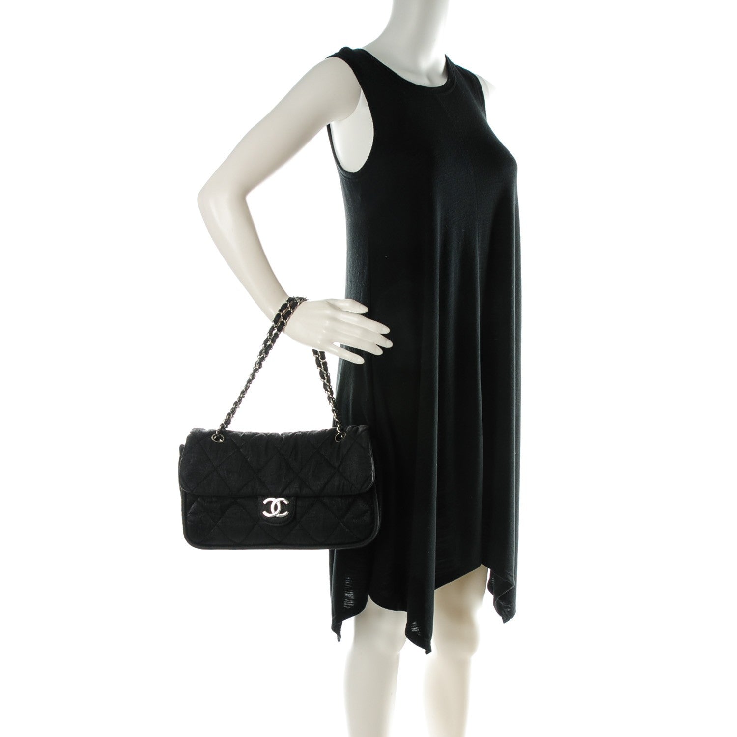 Chanel Coated Canvas Le Marais Flap Black 2 of 7