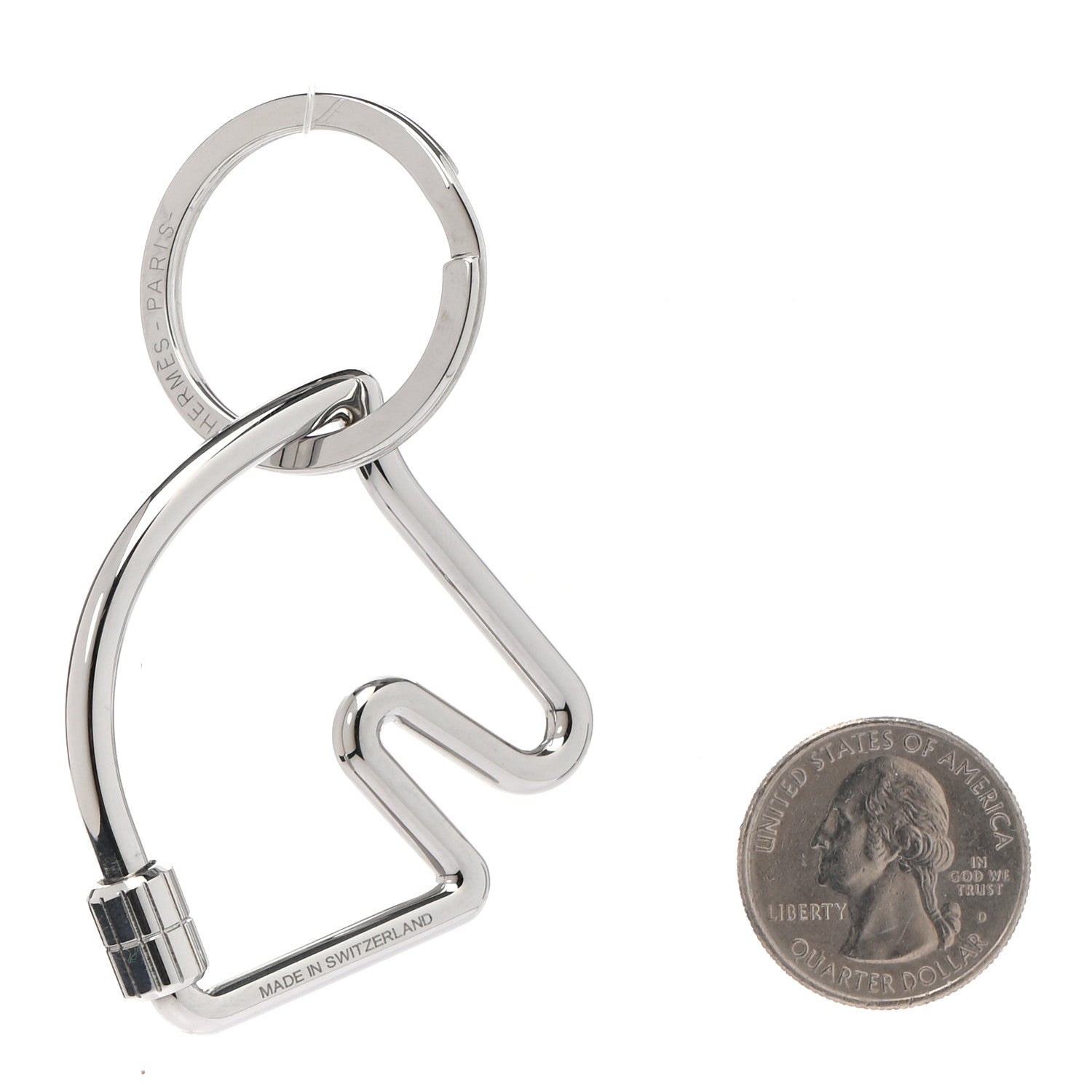 Hermes Palladium Cheval Key Ring 2 of 6