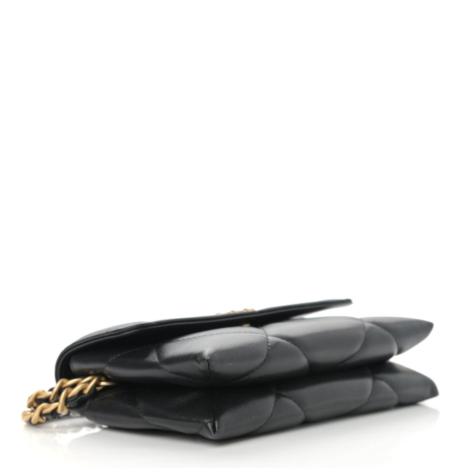Chanel Lambskin Quilted Chanel 19 Flap Clutch Black 4 of 9