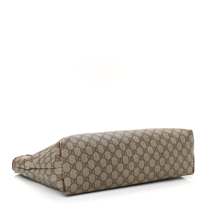 Gucci GG Supreme Monogram Medium Zippered Shopping Tote Dark Brown 4 of 14
