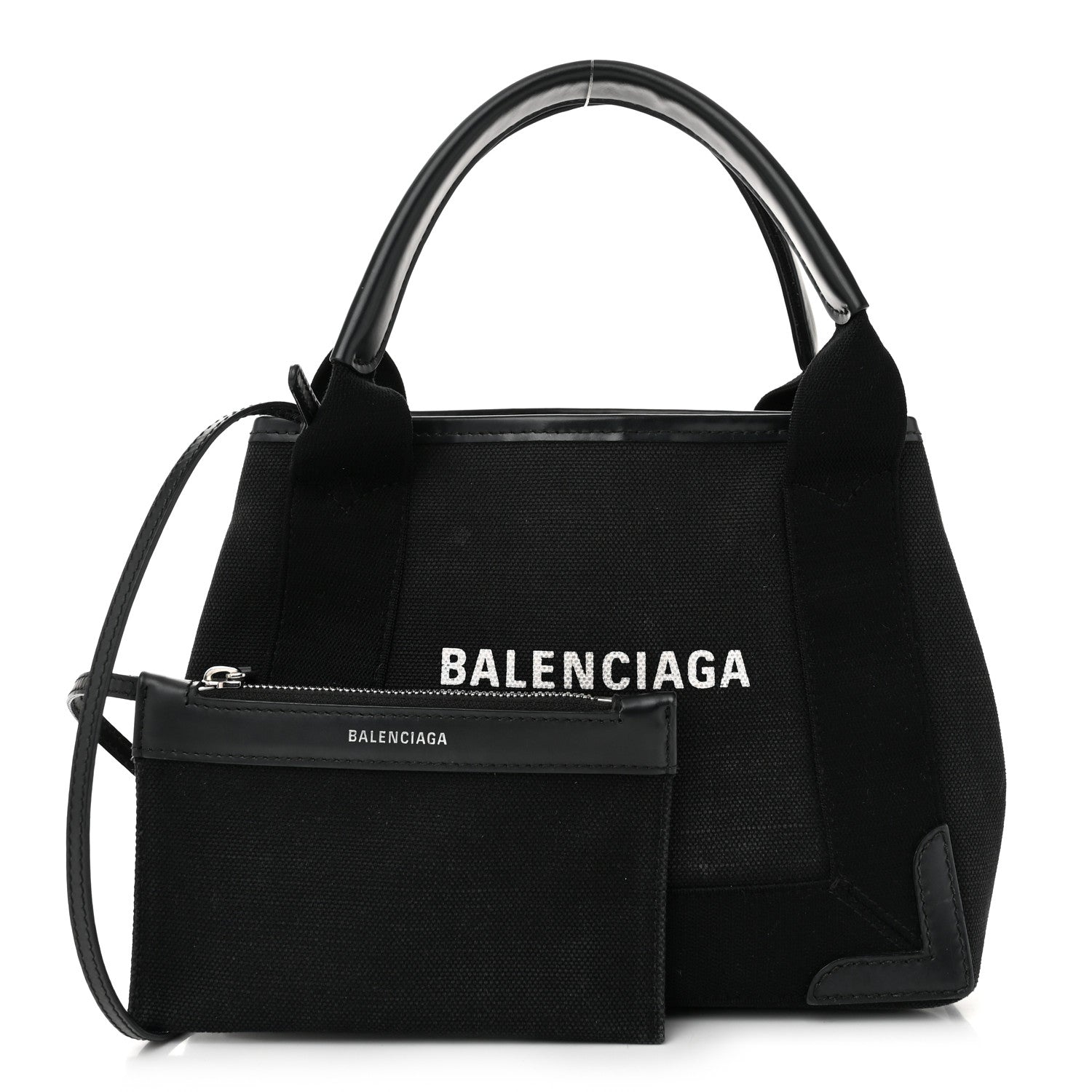 Balenciaga Cotton Canvas Calfskin Navy Cabas XS Black 3 of 11
