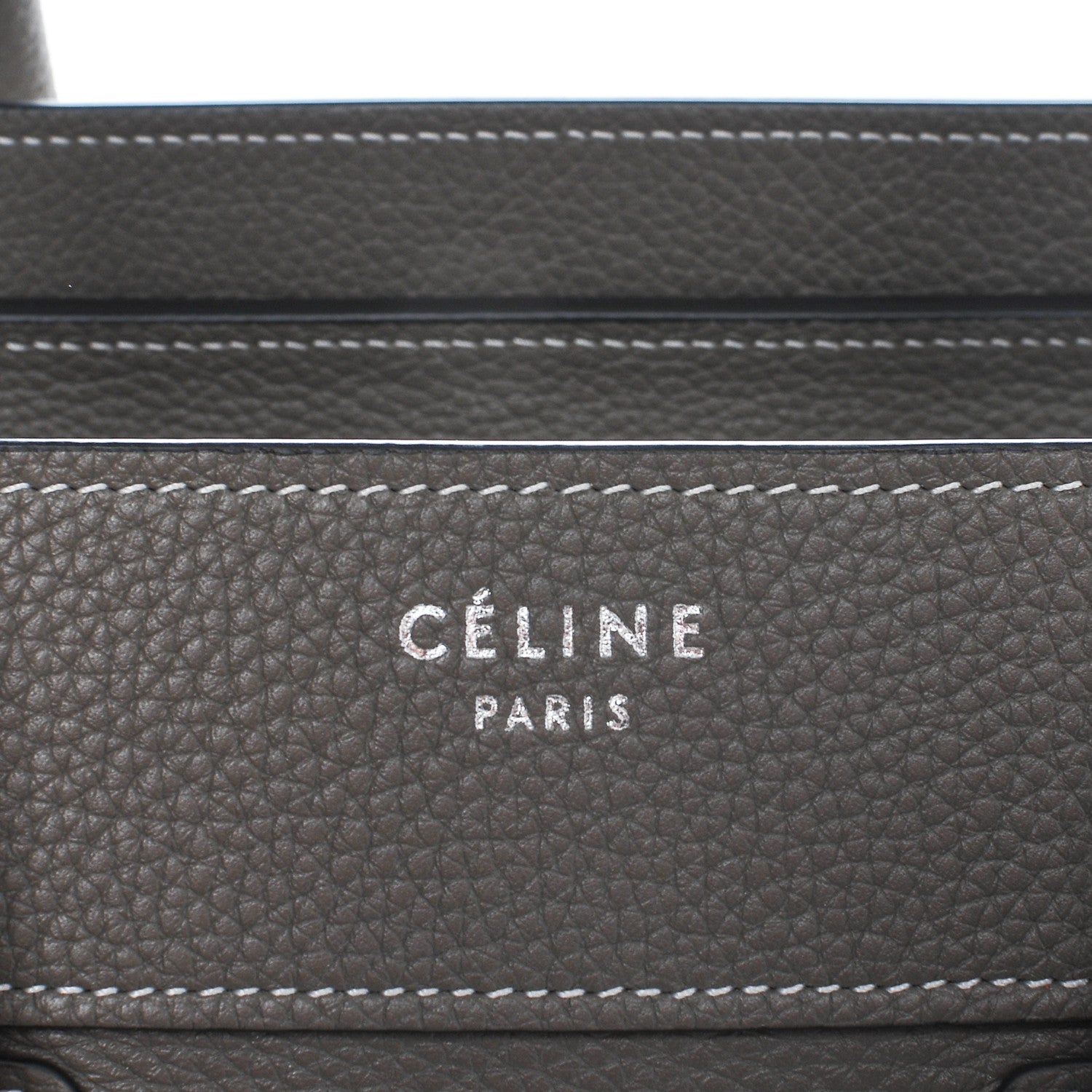Celine Drummed Calfskin Micro Luggage Souris 5 of 7
