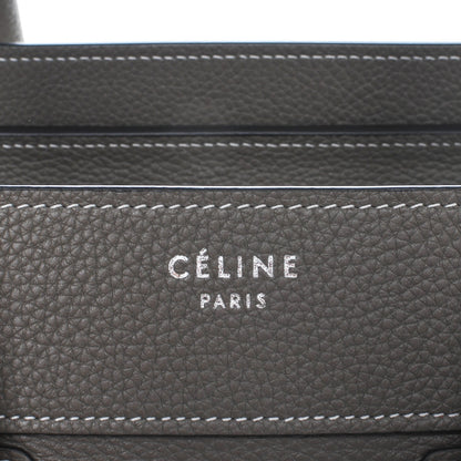 Celine Drummed Calfskin Micro Luggage Souris 5 of 7