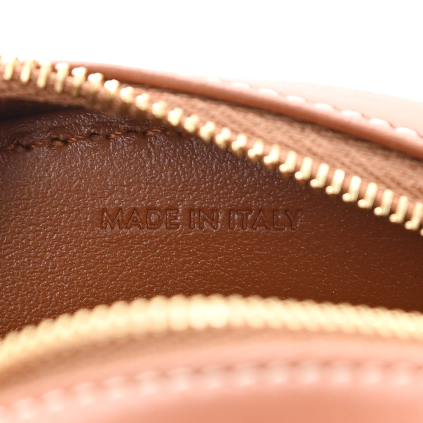 Smooth Calfskin Houndstooth Cuir Small Triomphe Oval Purse Crossbody Tan