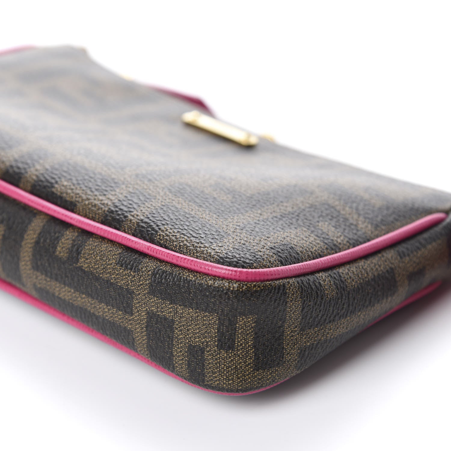 Fendi Zucca Spalmati Vitello Elite Pochette Tobacco Ciclamino 8 of 10
