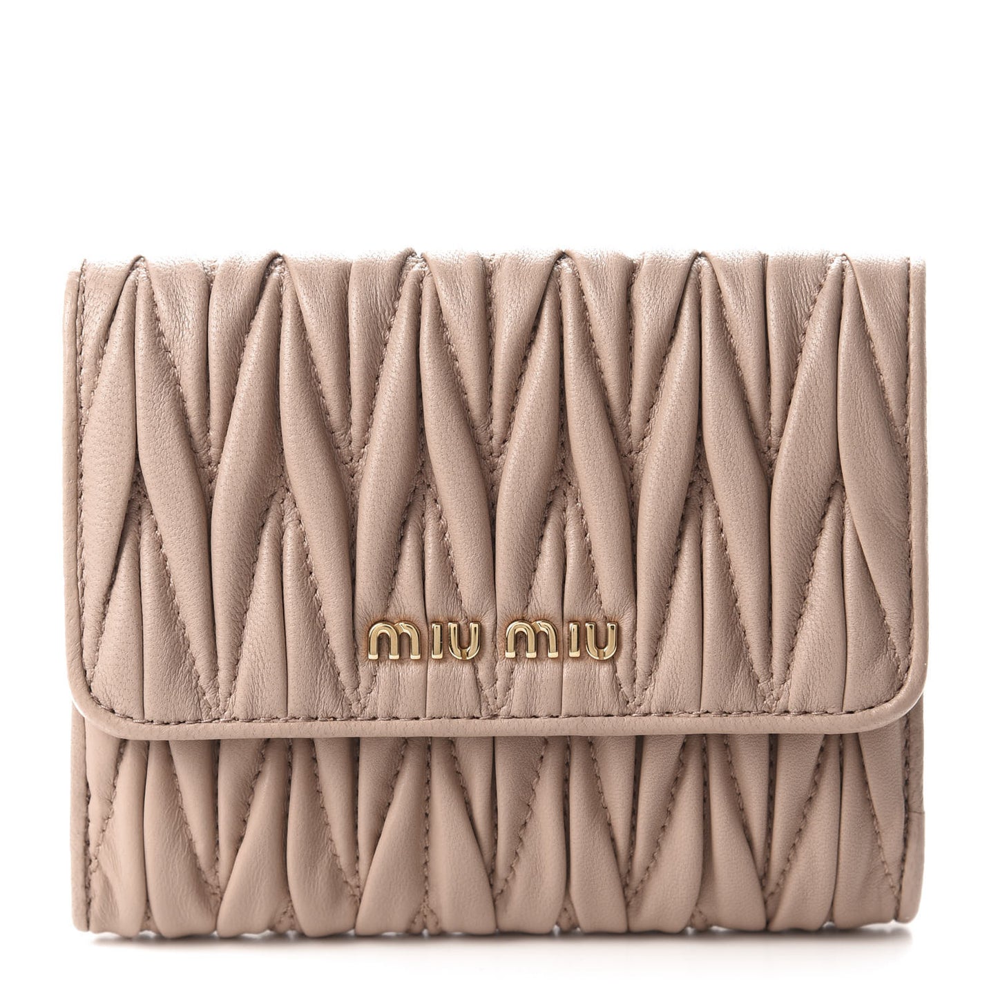 Nappa Matelasse Lux Flap Wallet Cammeo