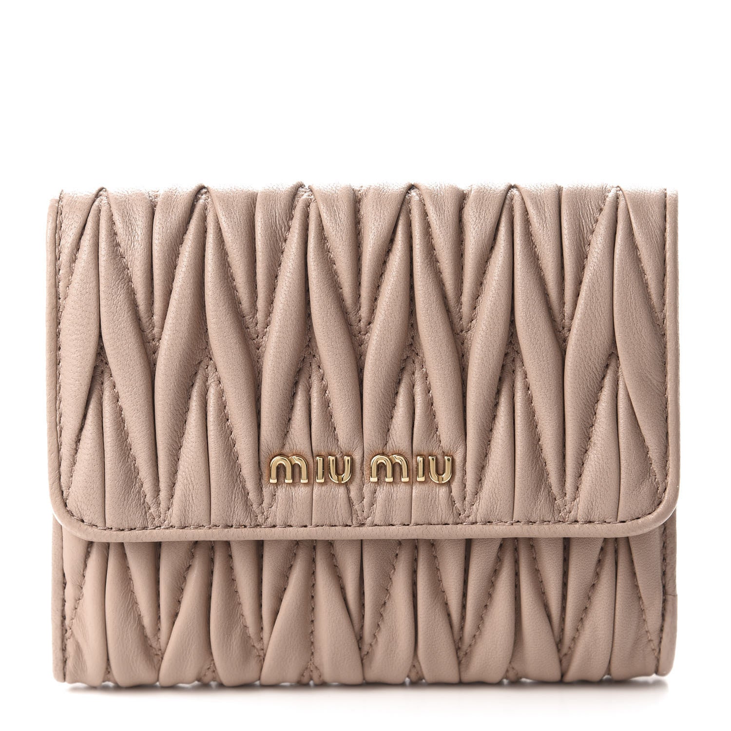 Miu Miu Nappa Matelasse Lux Flap Wallet Cammeo 1 of 7