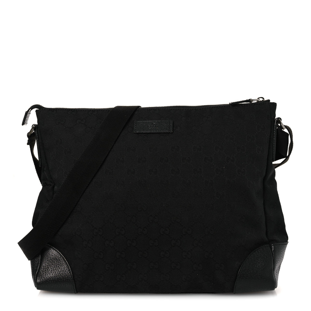 Monogram Flat Messenger Bag Black