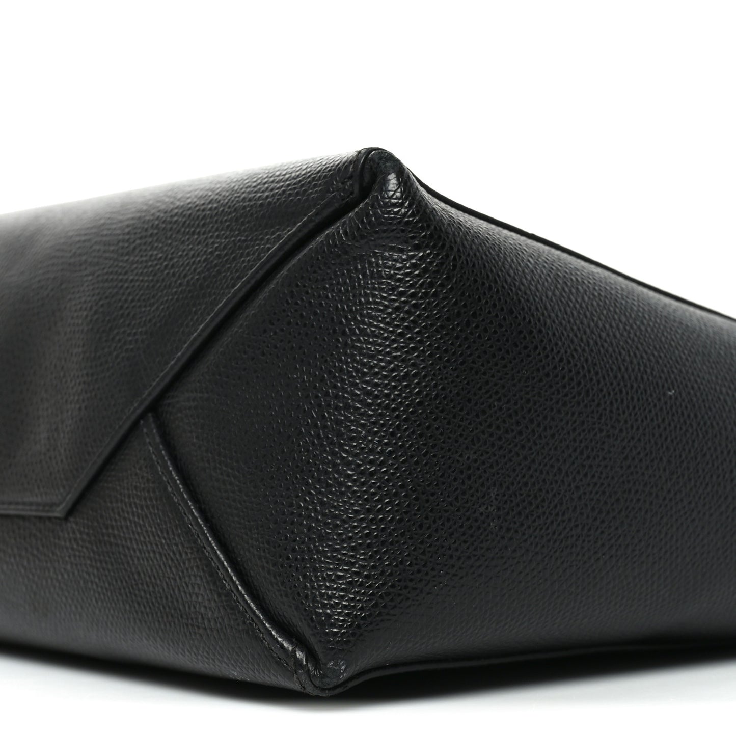 Grained Calfskin Small Vertical Cabas Black