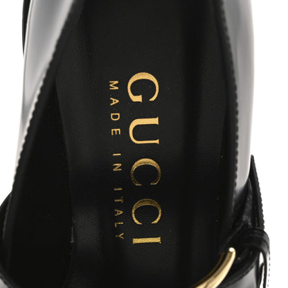 Gucci Calfskin Womens Horsebit Platform Chunky Lug Sole Mary Jane 40mm Loafers 38 Black 7 of 10