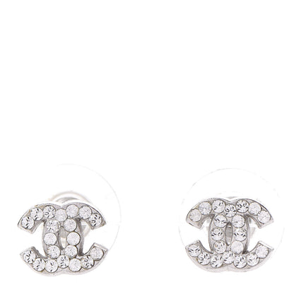 Chanel Crystal Mini Timeless CC Earrings Silver 1 of 6