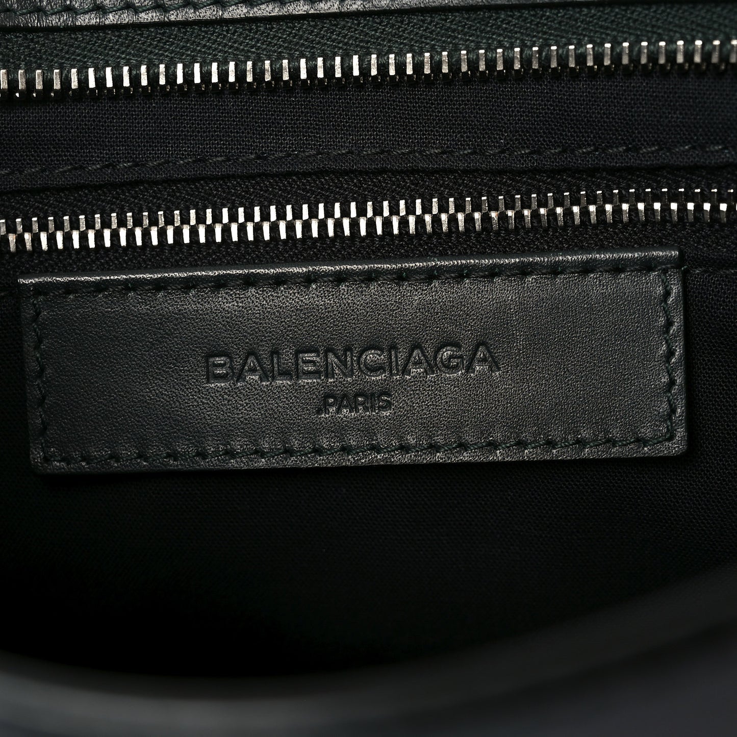 Smooth Calfskin Metallic Patent Giant 12 Silver Hardware City Vert Poker Fonce