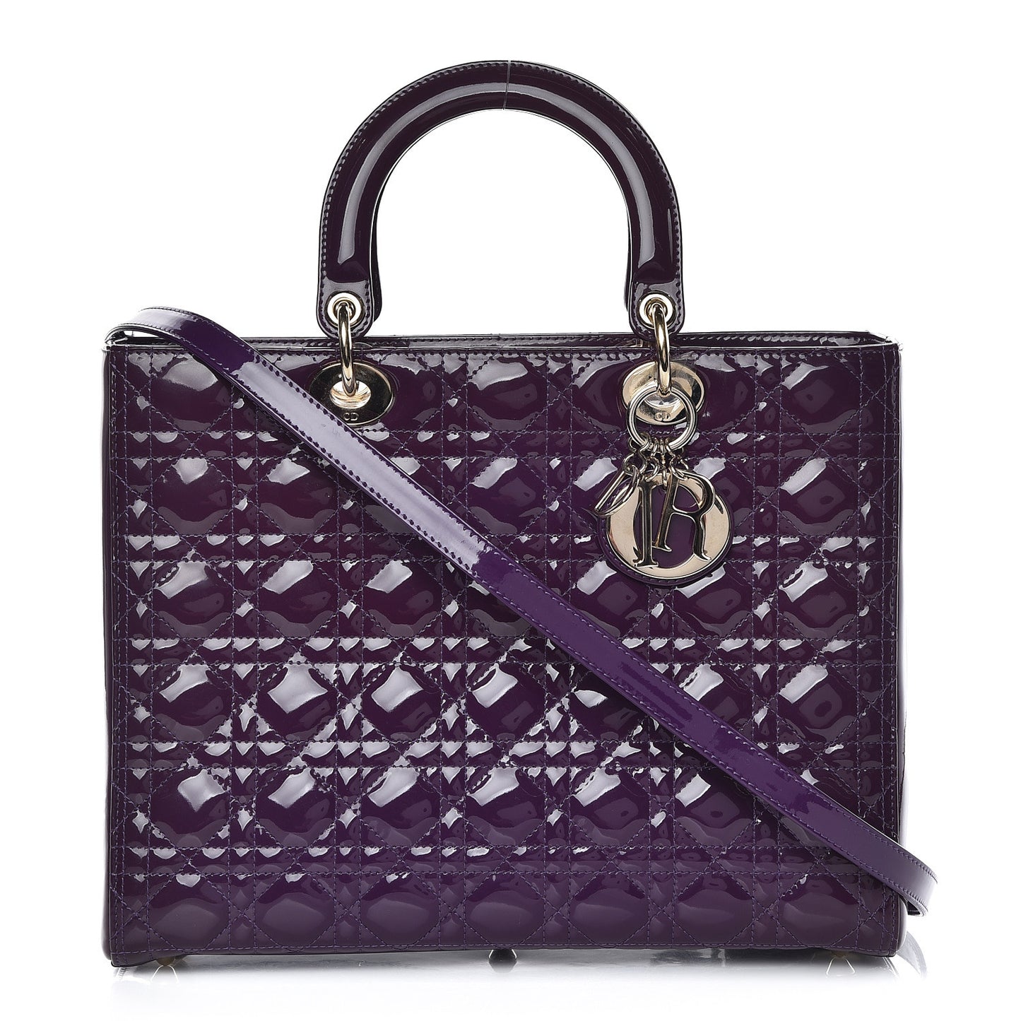 Patent Cannage Large Lady Dior Violet Purple