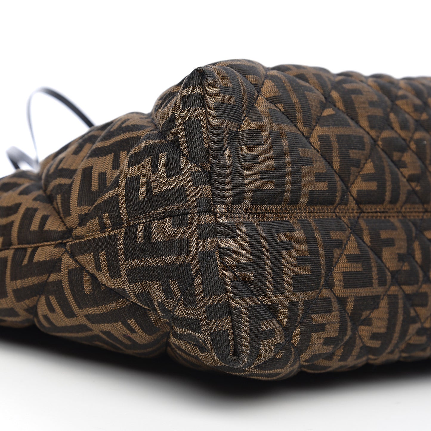 Zucca Quilted Medium Roll Tote Tobacco Black