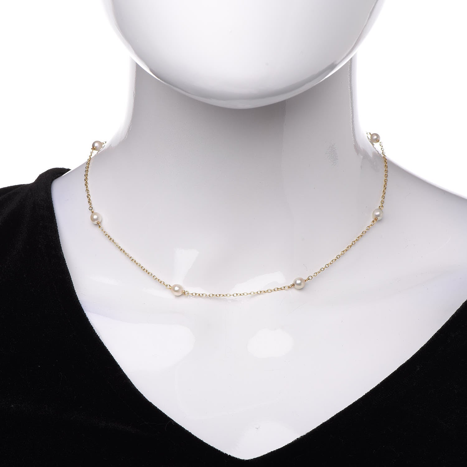 Tiffany 18K Yellow Gold 5-5.5mm Elsa Peretti Pearls By The Yard Necklace 2 of 7