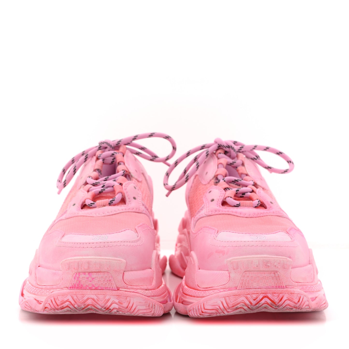 Fabric Mesh Distressed Womens Triple S Sneakers 39 Pink