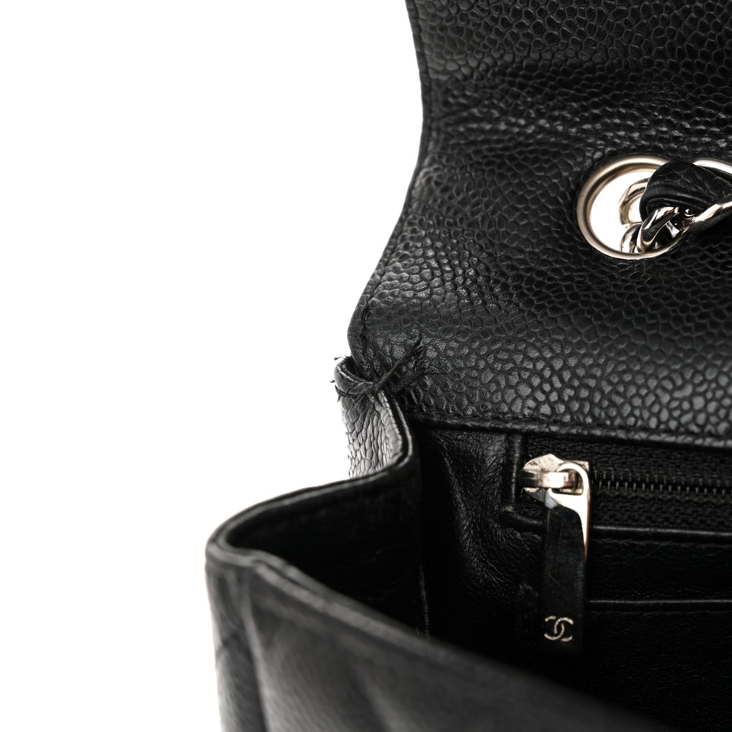 Chanel Caviar Quilted Jumbo Single Flap Black 13 of 14