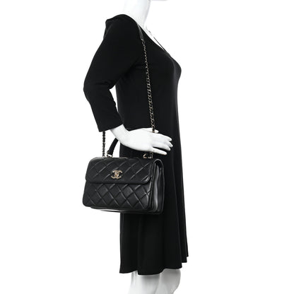 Chanel Lambskin Quilted Small Trendy CC Dual Handle Flap Bag Black 3 of 11