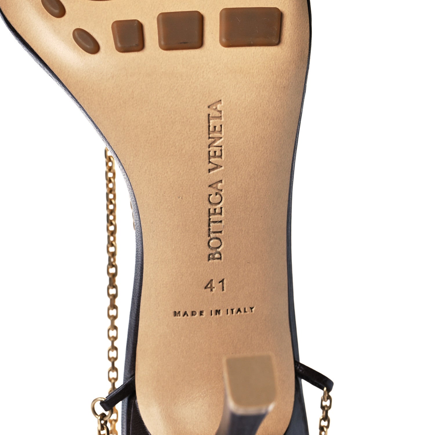 Bottega Veneta Lambskin Stretch Chain Strap 90mm Sandals 40 Ebony 7 of 8