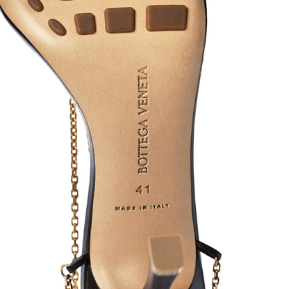 Bottega Veneta Lambskin Stretch Chain Strap 90mm Sandals 40 Ebony 7 of 8