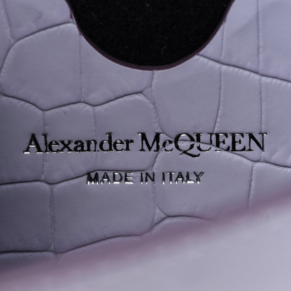 Alexander McQueen Shiny Crocodile Embossed Jeweled Satchel Lavender 6 of 12