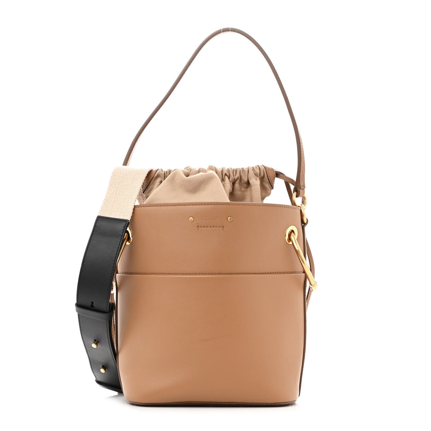 Smooth Calfskin Small Roy Bucket Bag Nut