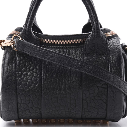 Alexander Wang Pebbled Lambskin Mini Rockie Black Rose Gold Hardware 7 of 9