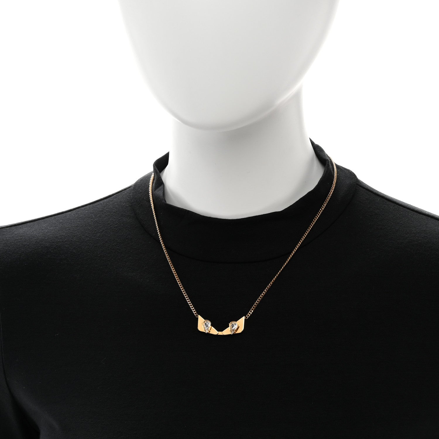 Fendi Metal Monster Eye Necklace Gold 2 of 6