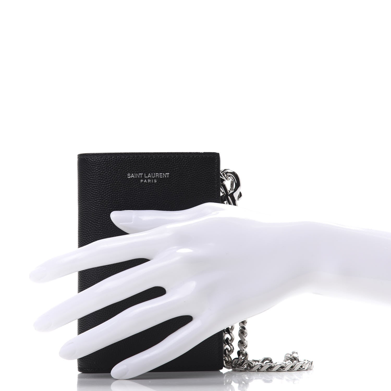 Saint Laurent Grain De Poudre North South Chain Wallet Black 2 of 6