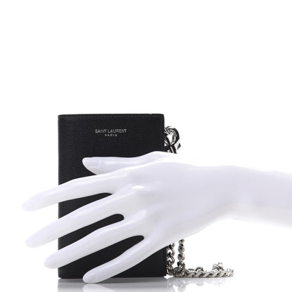 Saint Laurent Grain De Poudre North South Chain Wallet Black 2 of 6