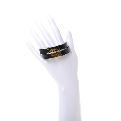 Saint Laurent Calfskin Opyum Double Wrap Bracelet M Black 2 of 3