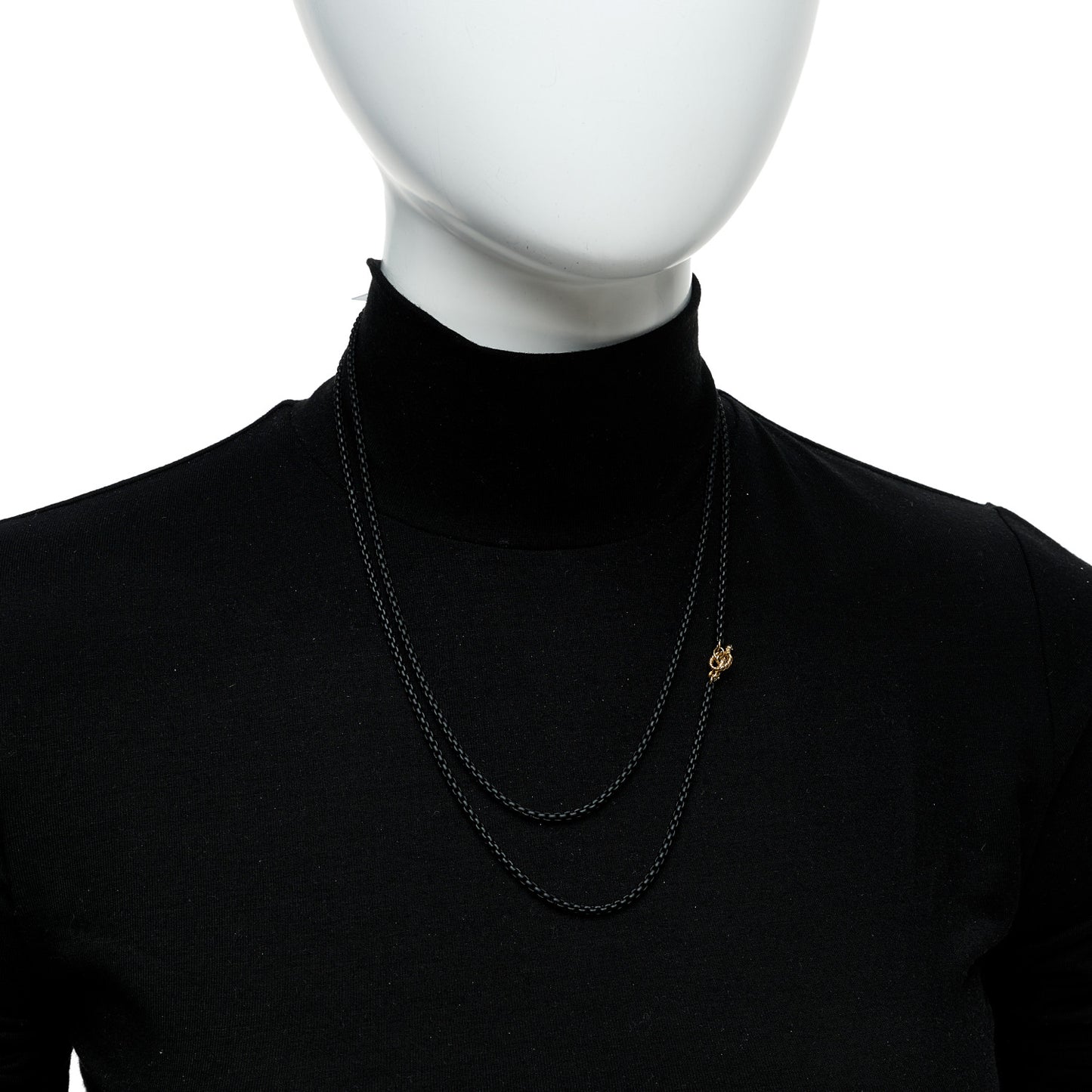 Stainless Steel 14K Yellow Gold Acrylic Bel Aire Chain Necklace Black