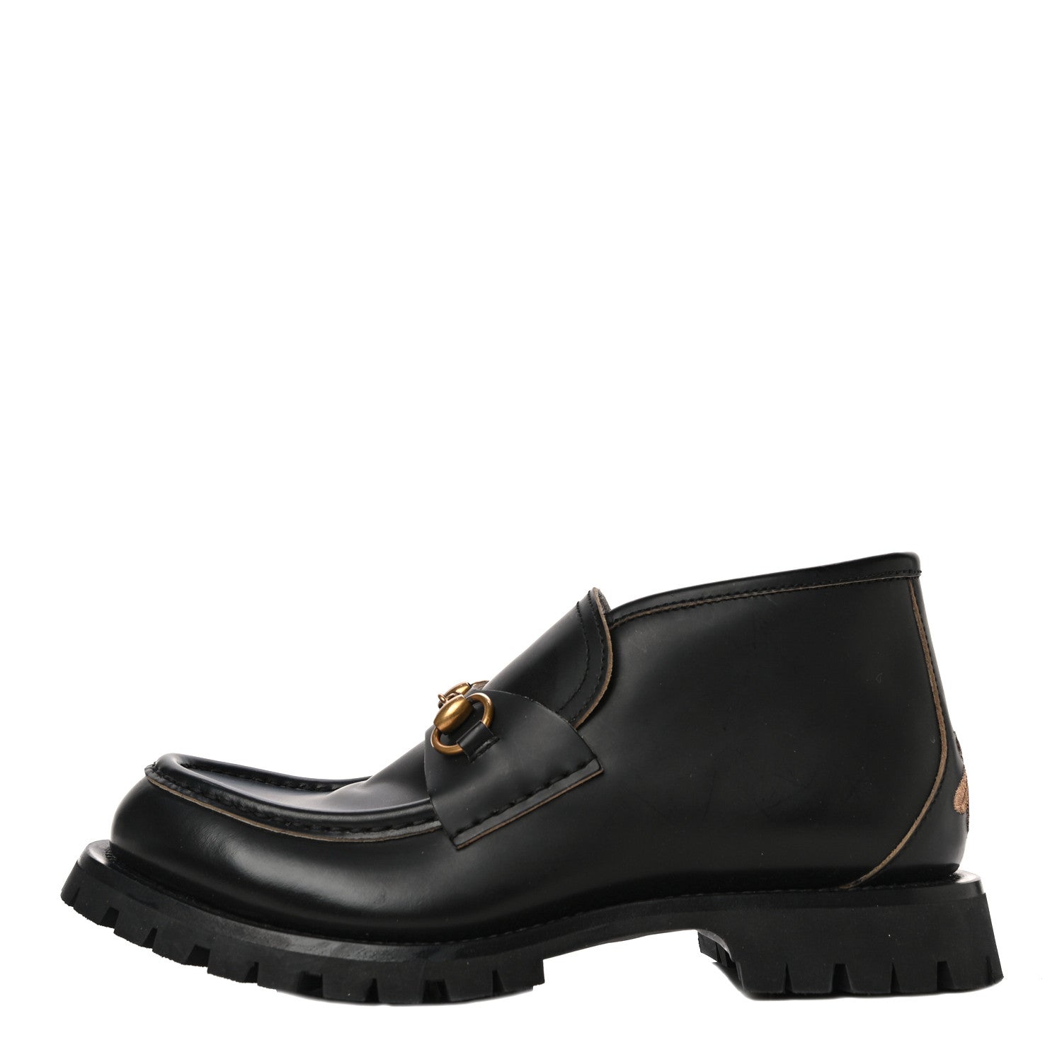 Gucci Cordovan Lux Mens Harald Horsebit Ankle Boots 8 Black 2 of 27