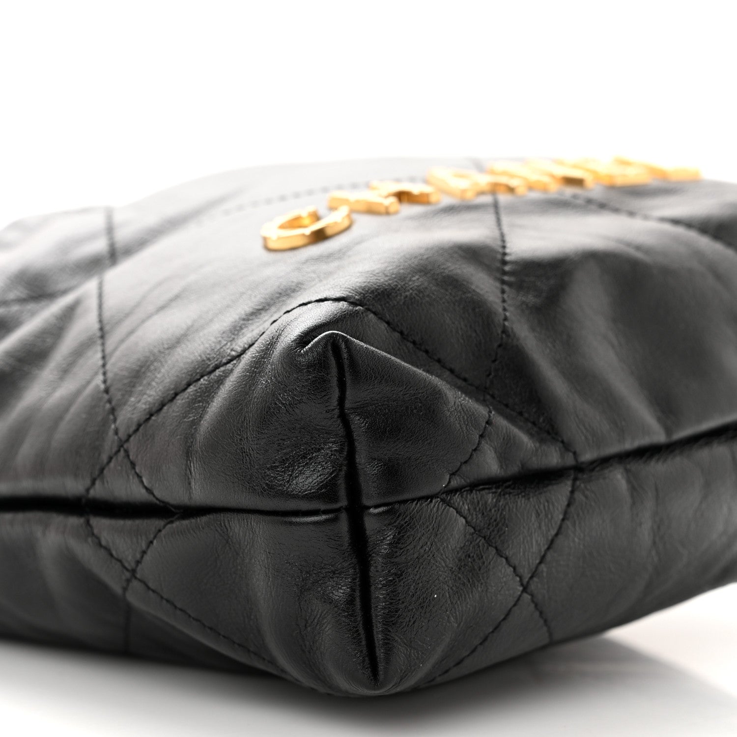 Chanel Shiny Crumpled Calfskin Quilted Pearl Mini Chanel 22 Black 9 of 11