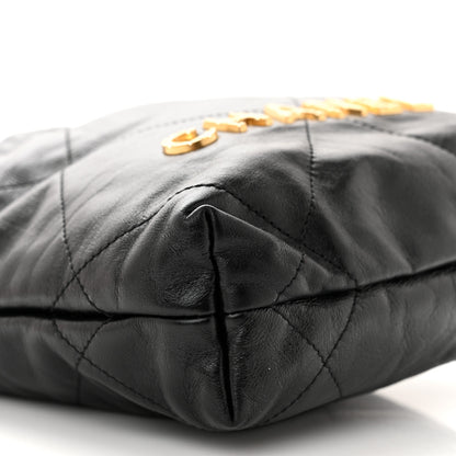 Chanel Shiny Crumpled Calfskin Quilted Pearl Mini Chanel 22 Black 9 of 11