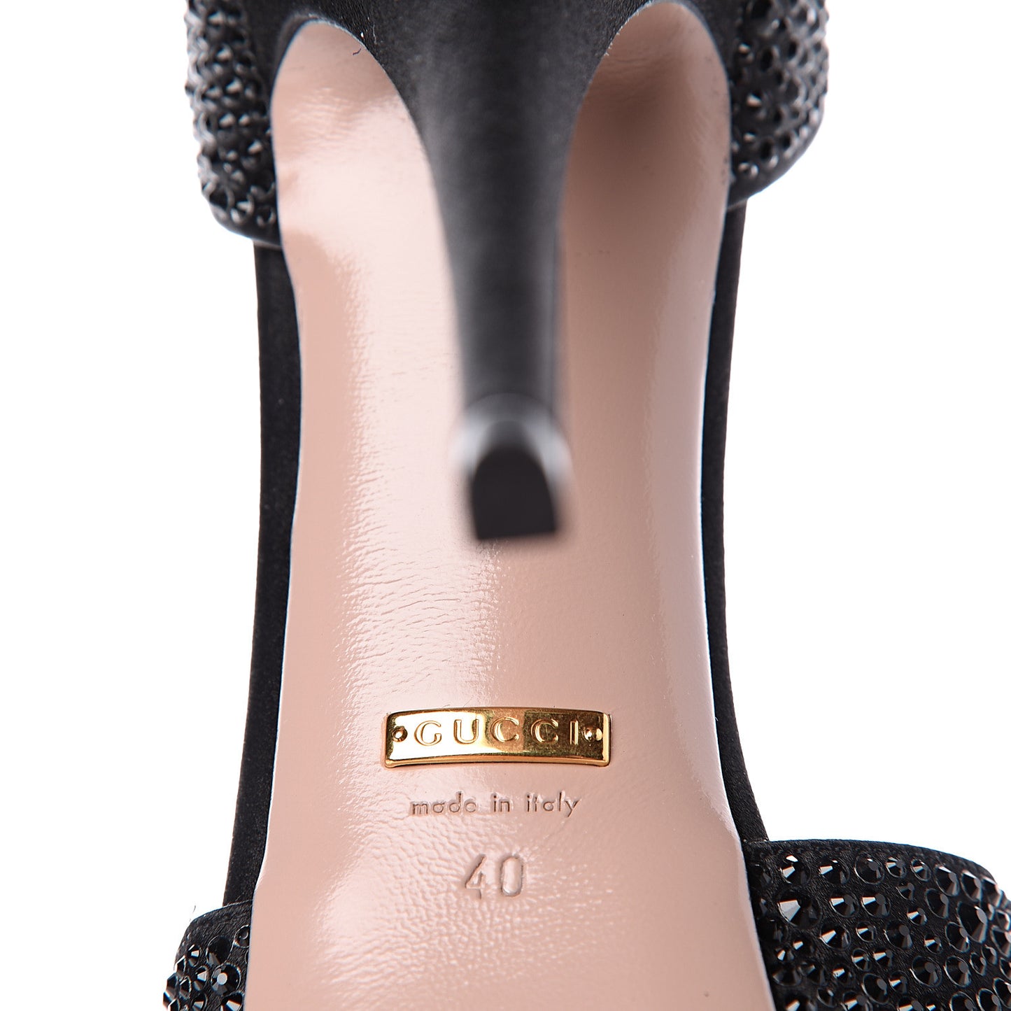 Satin Crystal Lili Platform Pumps 40 Black