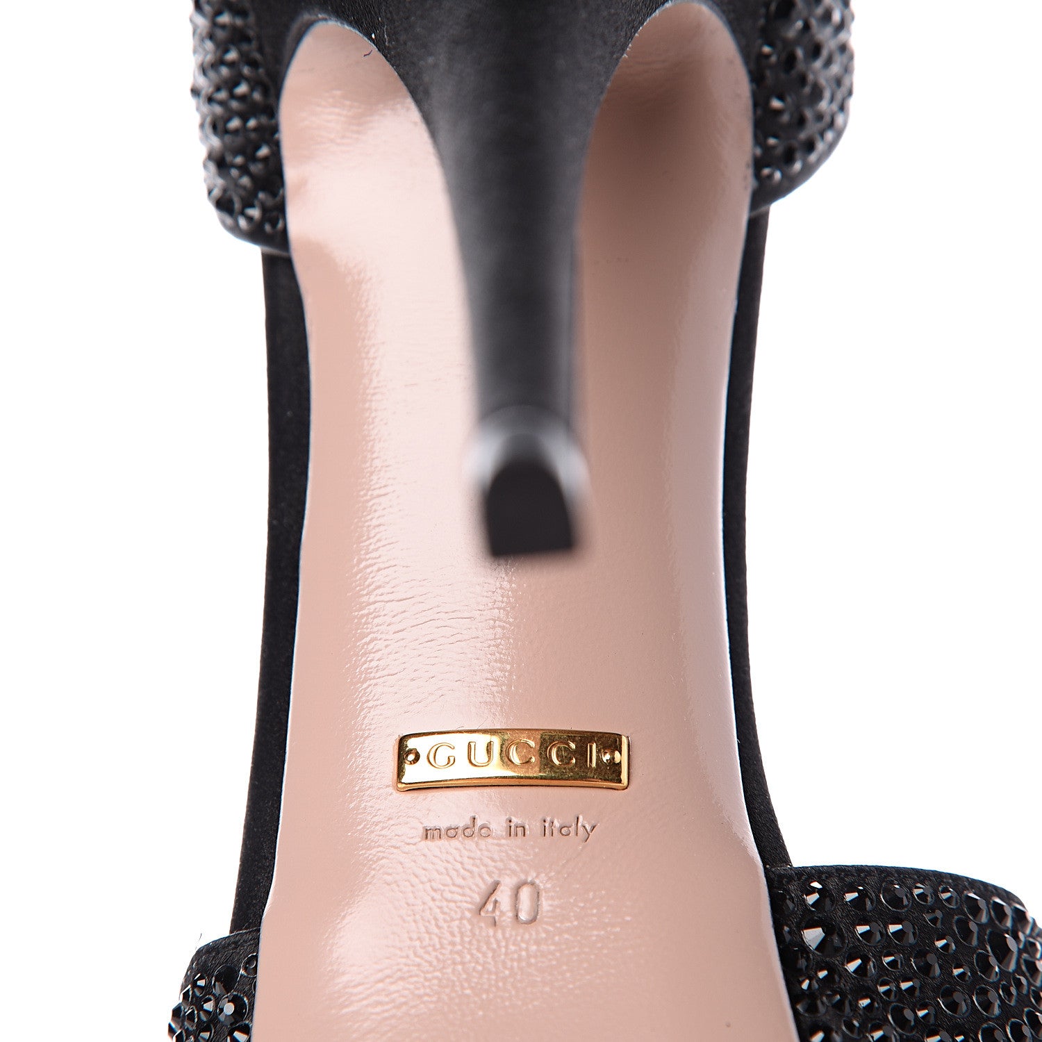 Gucci Satin Crystal Lili Platform Pumps 40 Black 9 of 14