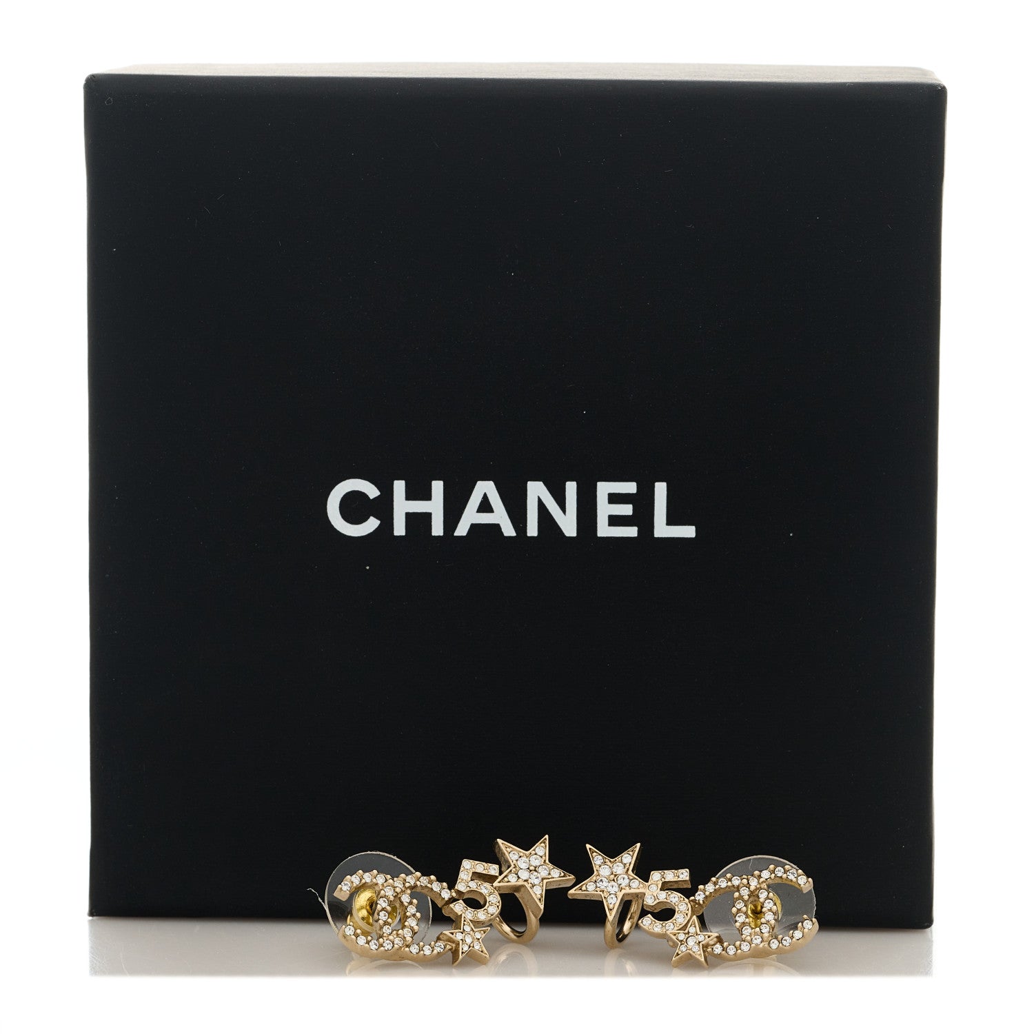 Chanel Crystal Star 5 CC Earrings Gold 5 of 5