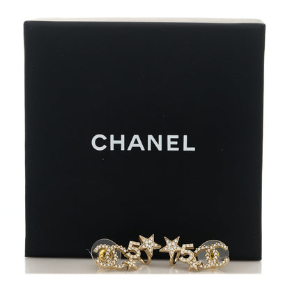 Chanel Crystal Star 5 CC Earrings Gold 5 of 5