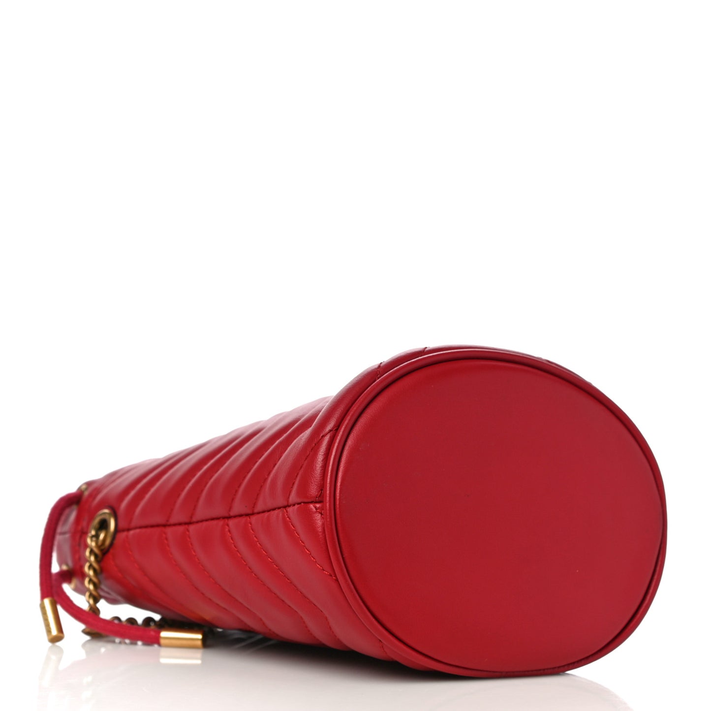 Calfskin Matelasse Mini GG Marmont 2.0 Bucket Bag Hibiscus Red