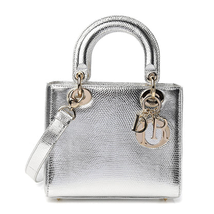 Christian Dior Metallic Lizard Small Lady Dior Argent 1 of 9